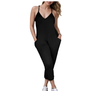 Black Spaghetti Strap Jumpsuit – Size M